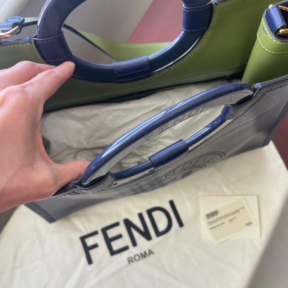 Fendi Handbags - Fendi Navy Shopping Tote Bag